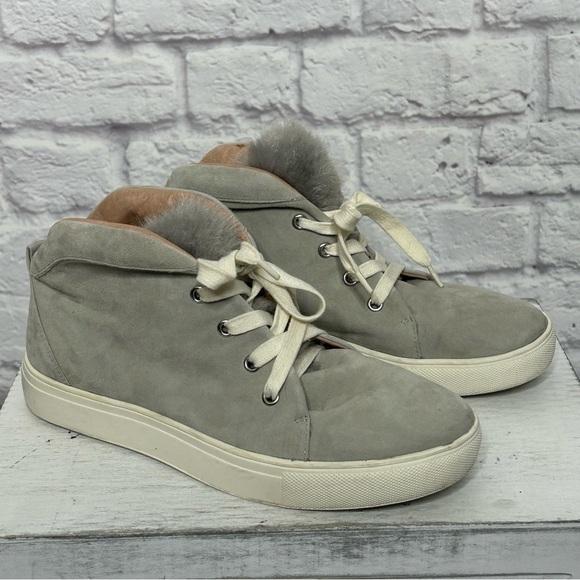 Jaggar Mid-Top Suede Faux Fur Trainer Sneakers - Picture 6 of 16